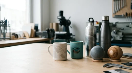 Vue macro détaillée du processus de marquage d'un logo complexe sur une surface courbe métallique