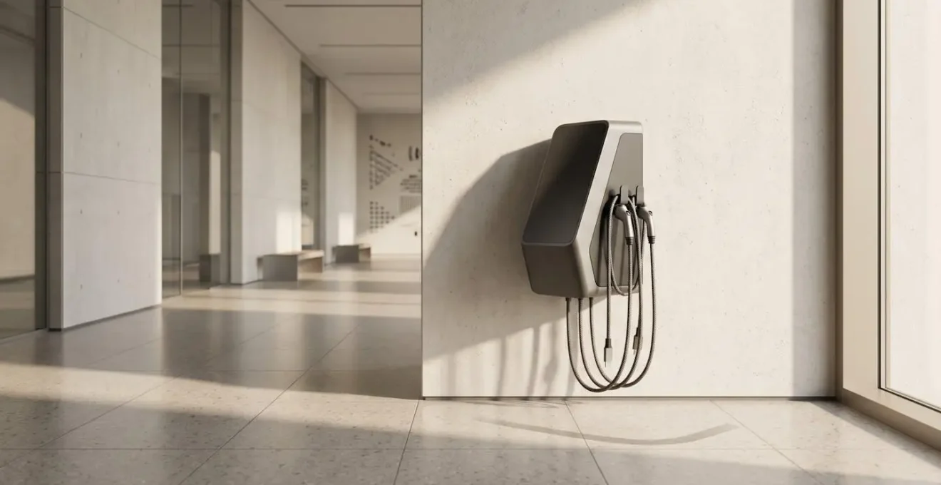 Station de charge installée à hauteur accessible pour personne en fauteuil roulant