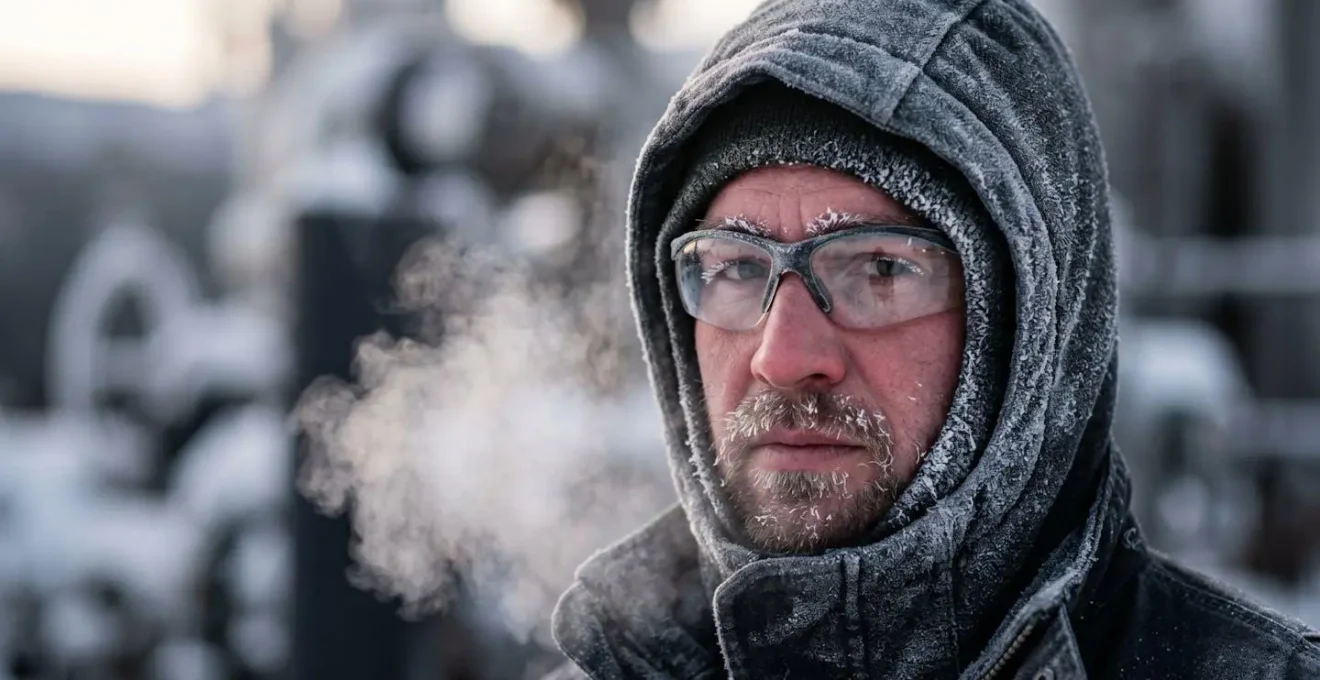 Ouvriers équipés pour le travail en conditions de froid extrême